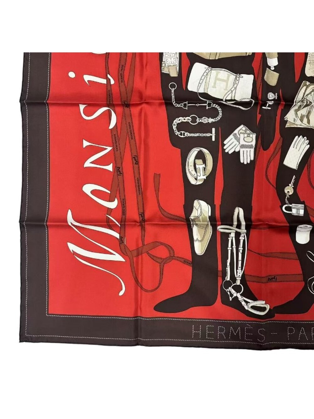Hermes Scarf Carre 90 Silk Monsieur Et Madame & - Picture 5 of 8